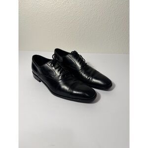 Salvatore Ferragamo Men’s Black Leather Oxford Cap Toe Dress Shoes Size 12D